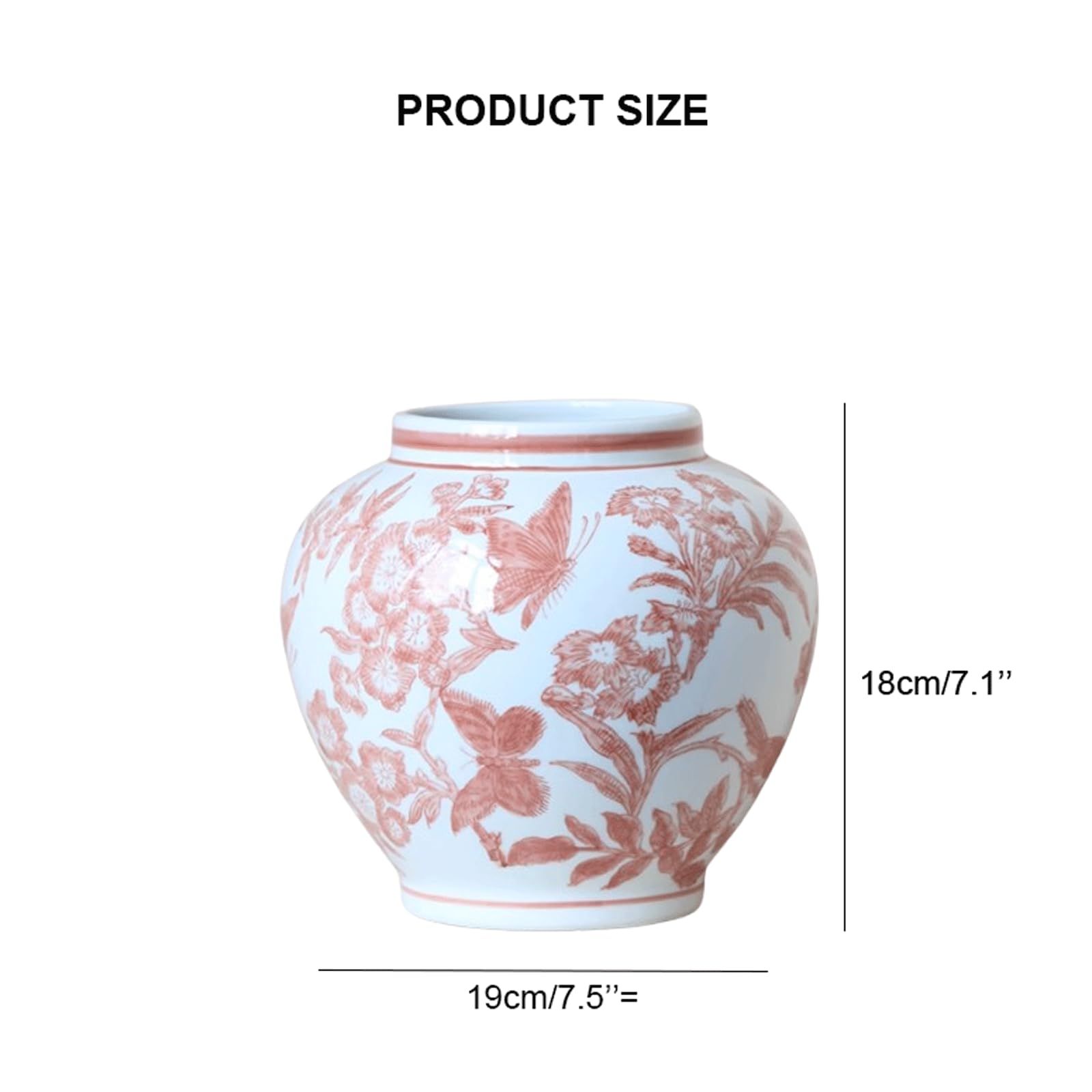 Keramische vaas Chinoiserie decor bloemenvaas antieke stijl porselein Chinese bloemenvaas voor home decor middelpunt woonkamer boekenplank