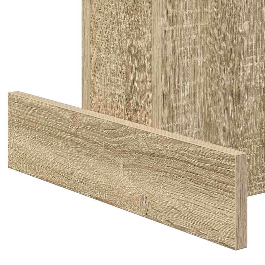 Générique Beistelltisch aus Holz, Sonoma-Eiche, 44,5 x 45 x 55 cm | Aufbewahrung von Regalfächern, minimalistisches Design, ideal für Wohnzimmer, Sofa, Pflege mit feuchtem Tuch