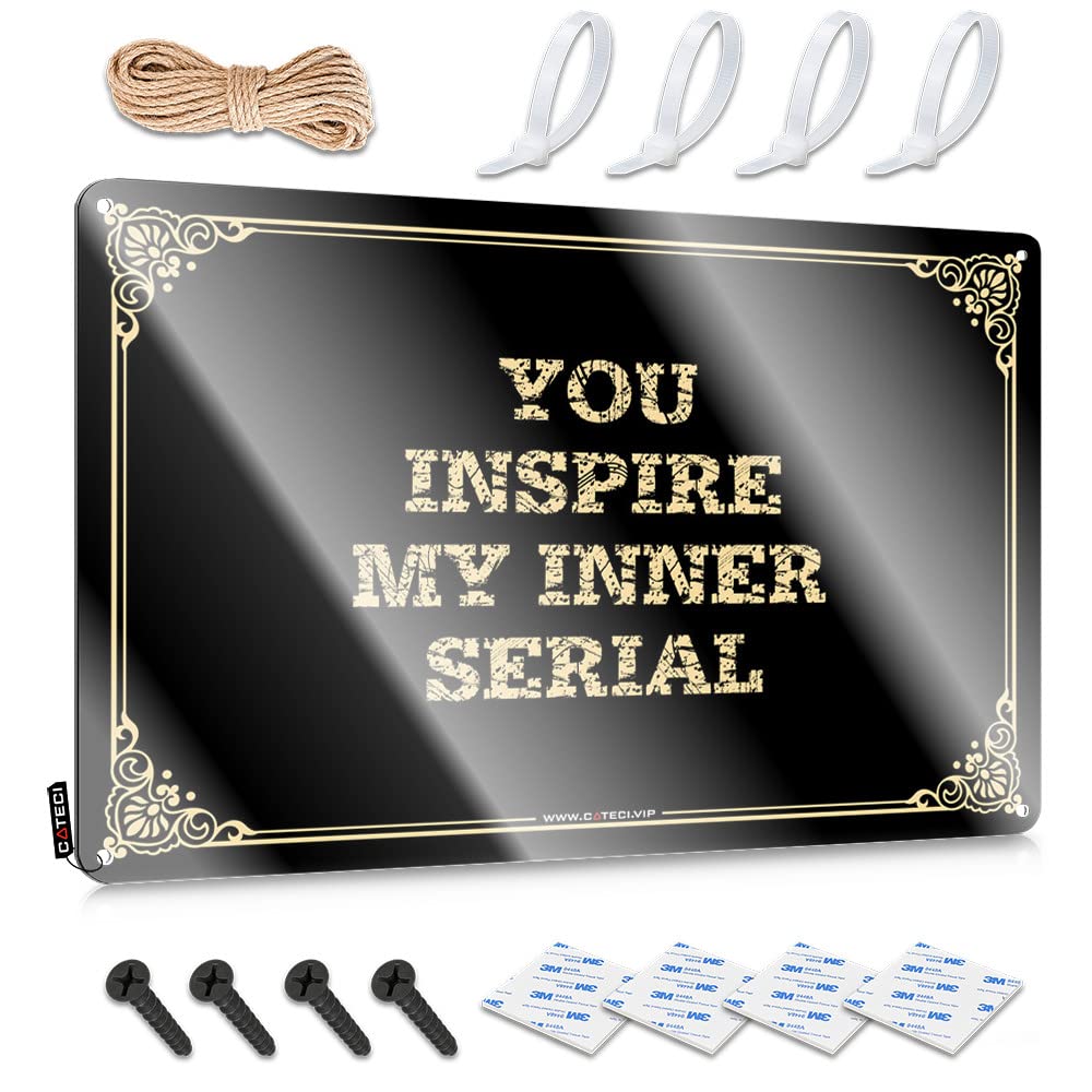 MGHTLCCME Vintage Bar Decor You Inspire My Inner Serial Tin Sign Coffee Tin Sign Sarcastic Signs(30X40CM)