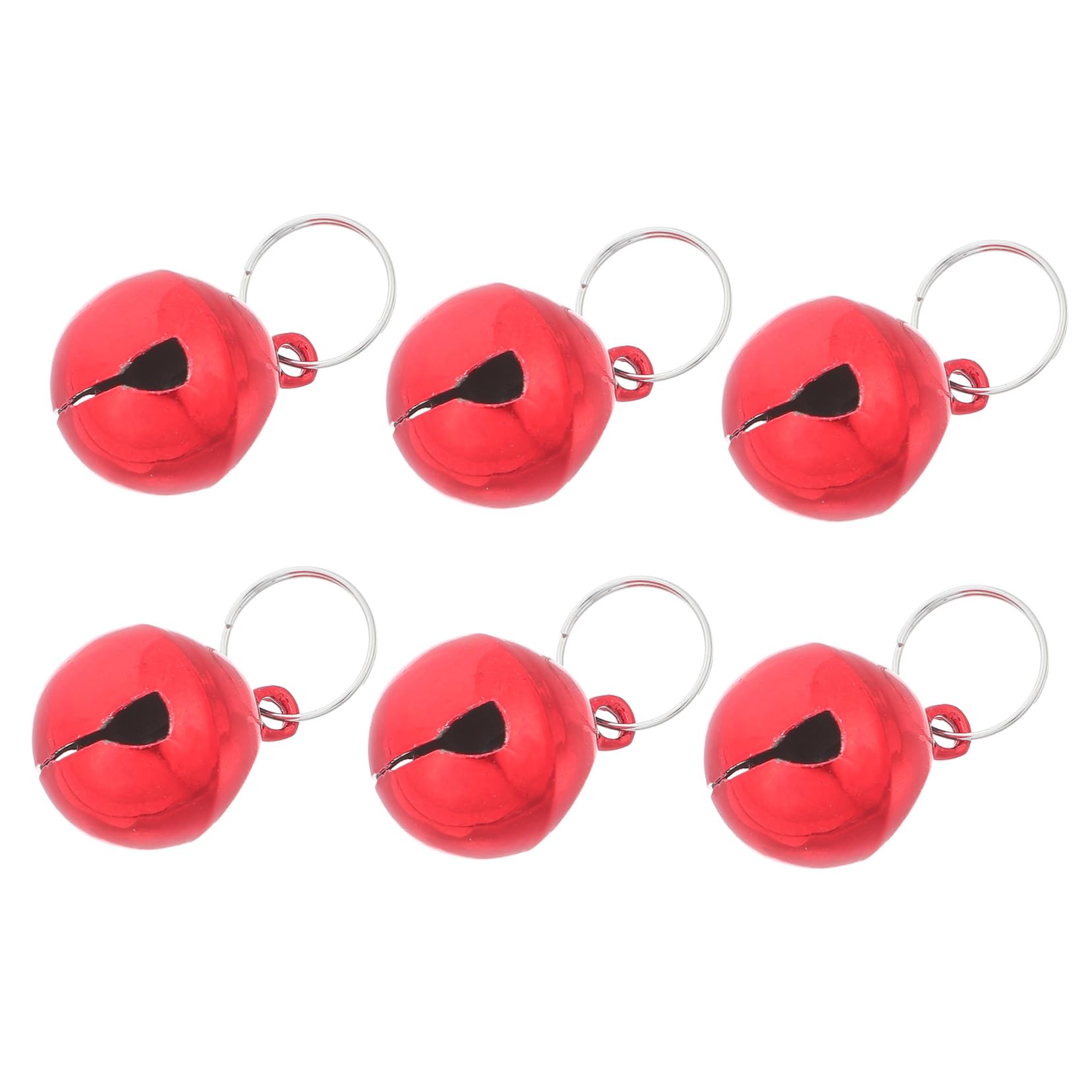 Mikikit 6Pcs Pet Collar Bells with Keyring Loud Crisp Sound Neck Bells for Dogs Cats Easy Attach Lost Charm Accessories for Indoor Positioning Enhanced Interaction
