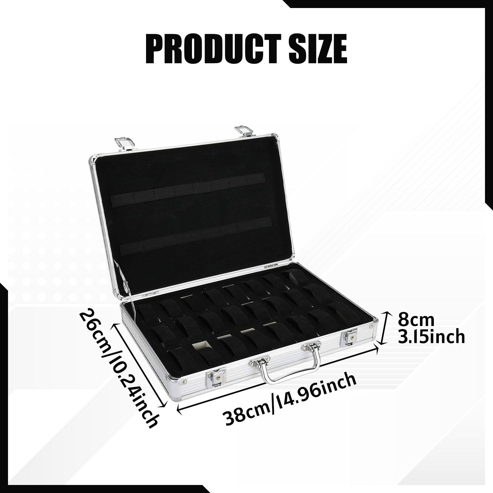 Milageto Maletín para Relojes Caja para Organizar Relojes de Aleación de Aluminio con Interior Acolchado Portátil Y Ligero Adecuado para Viajes Coleccionistas