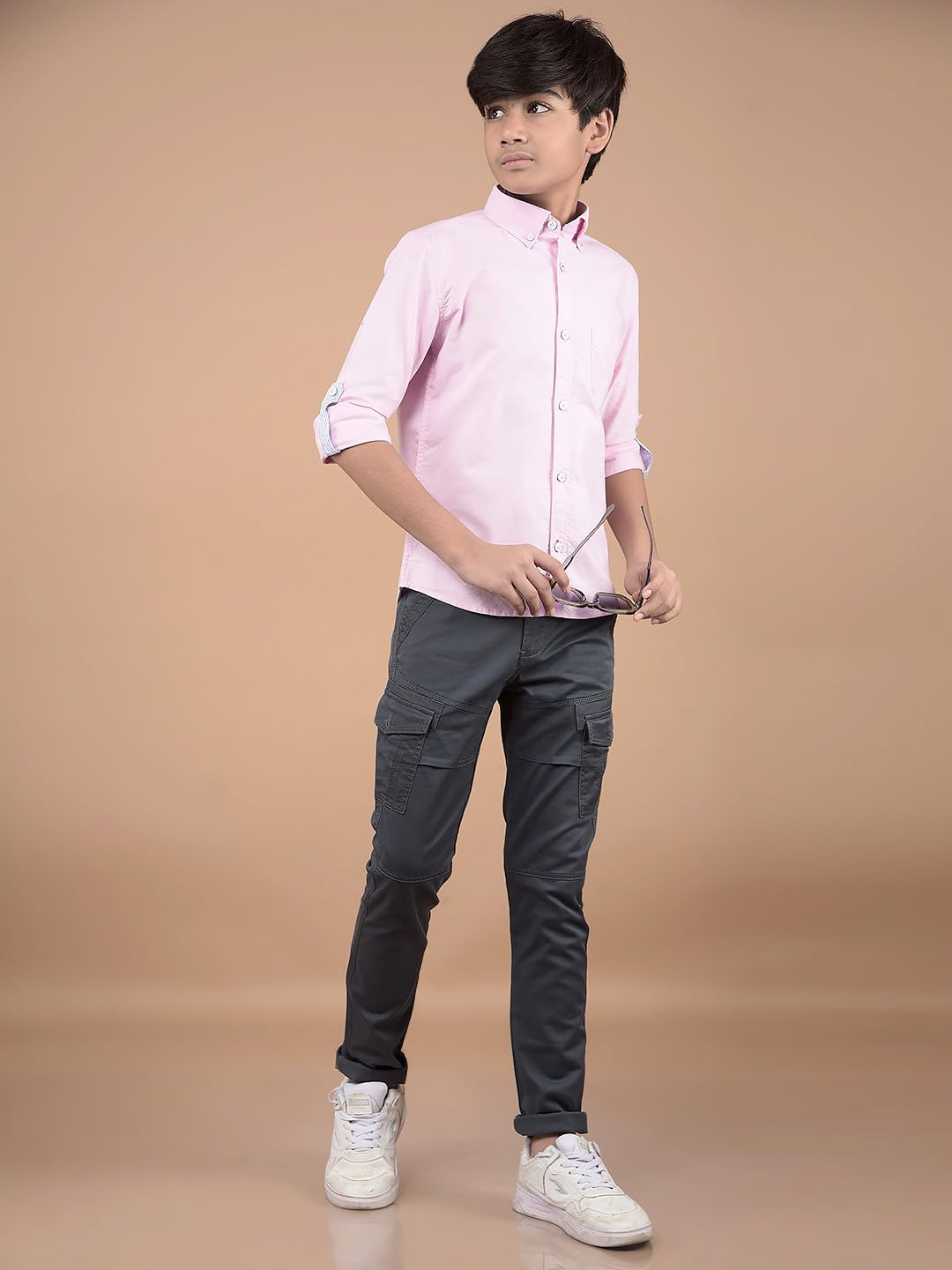 Crimsoune Club Boy's Pink Button Down Collar 100% Cotton Shirt (5-6Y) 4