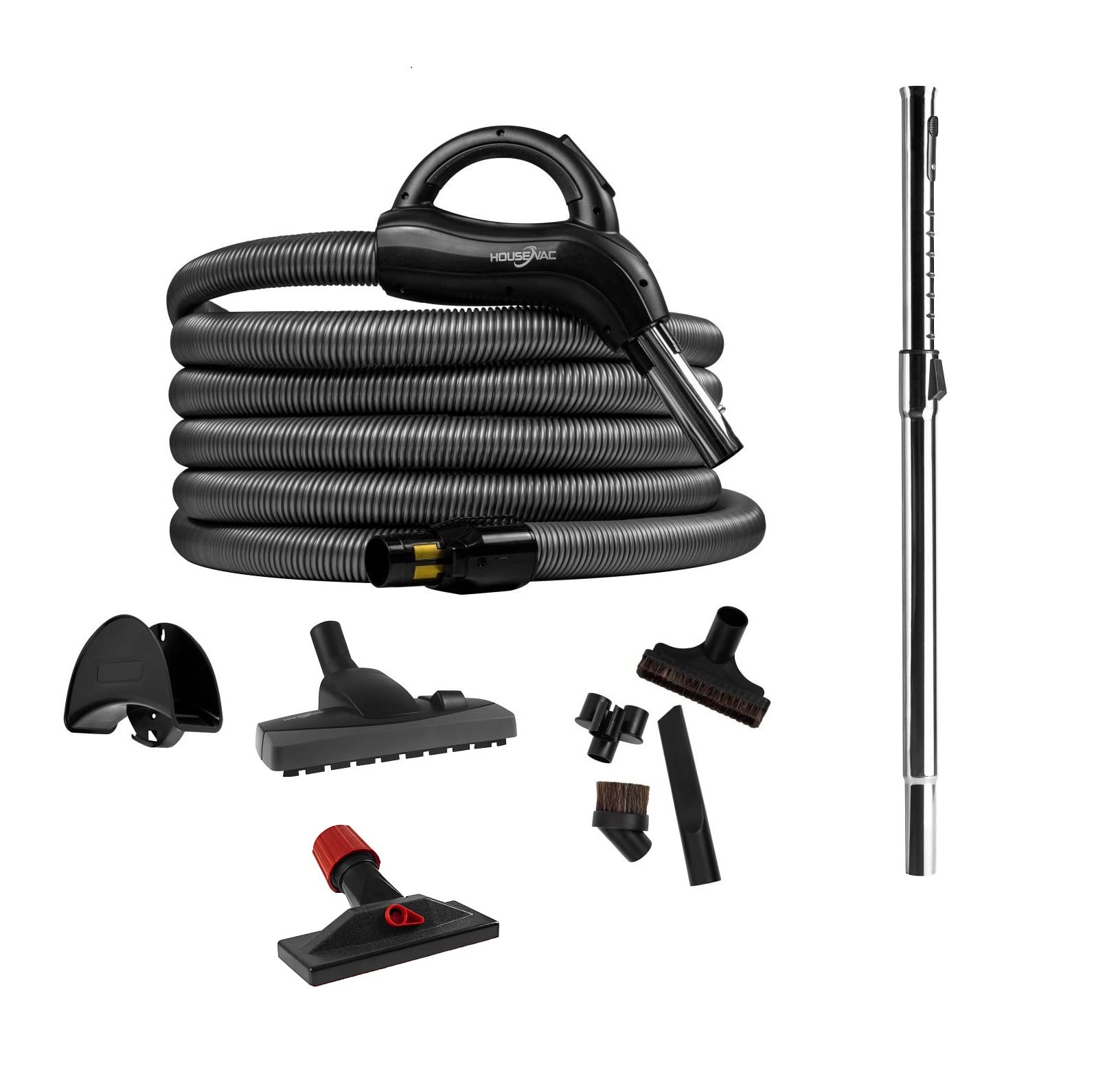 Aspirapolvere centrale HV-755ST-35H + kit di accessori Premium da 7,5m|potenza di aspirazione 755 AirWatts, motore Ametek da 1700 W, 2 turbine|Soft START/STOP| Filtro ciclonico ibrido