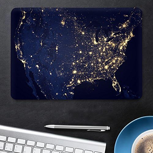 MacBook Air 13 Inch Case، SheC Hard Shech Soft Soft Coated Rubber iCasso با پوشش صفحه کلید ، فقط سازگار با MacBook Air 13 اینچ (مدل A1369 / A1466) ، Not Fit 2018 نسخه مدل A1932 ، (نقشه ایالات متحده)