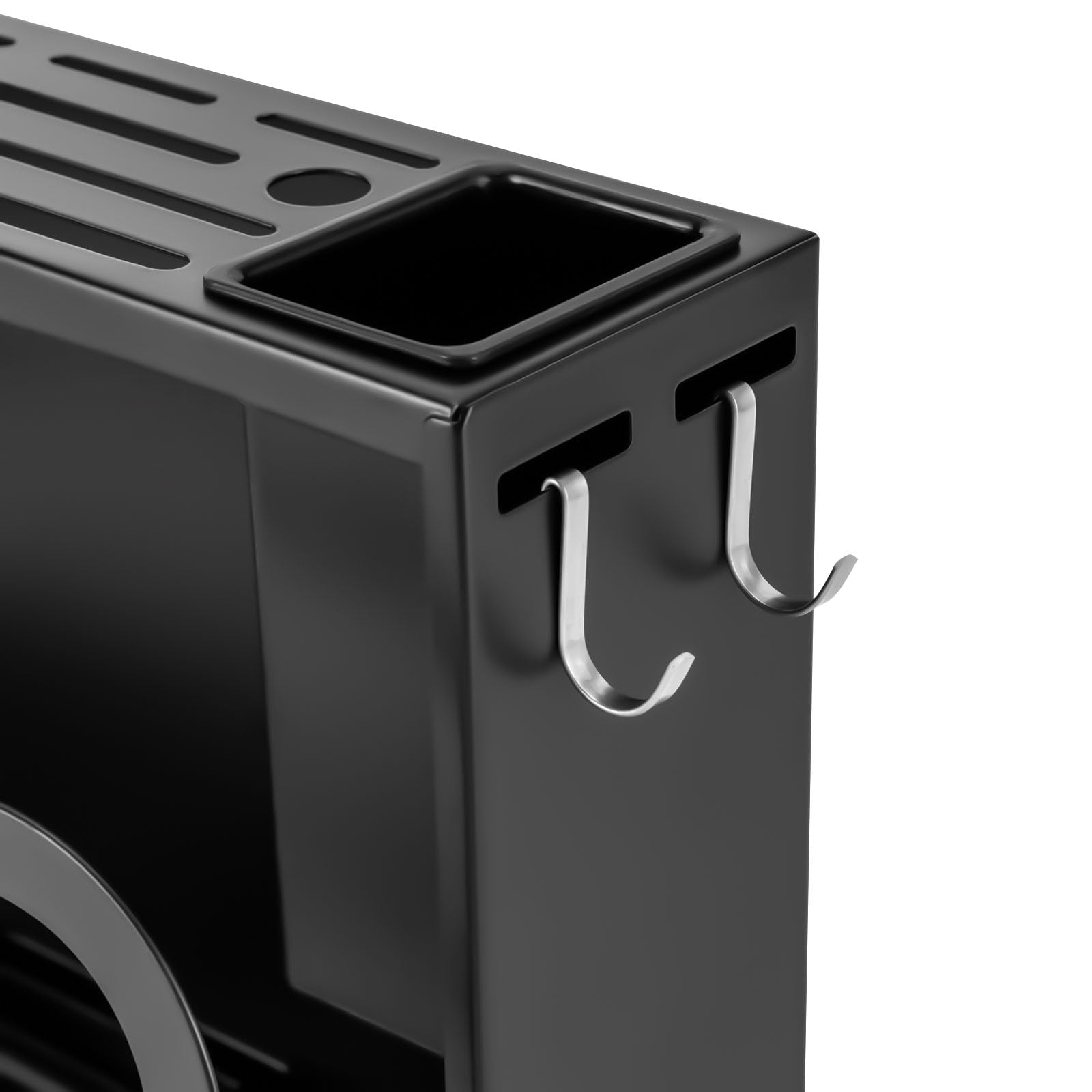 Bloque de cuchillos de acero al carbono negro, bloque para cuchillos sin cuchillo, soporte universal con soporte para utensilios, para cuchillos y tablas de cortar, almacenamiento en la cocina, varias