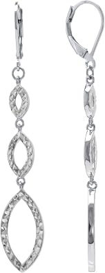Judy Crowell Sterling Silver Triple Drop Leverback Earrings
