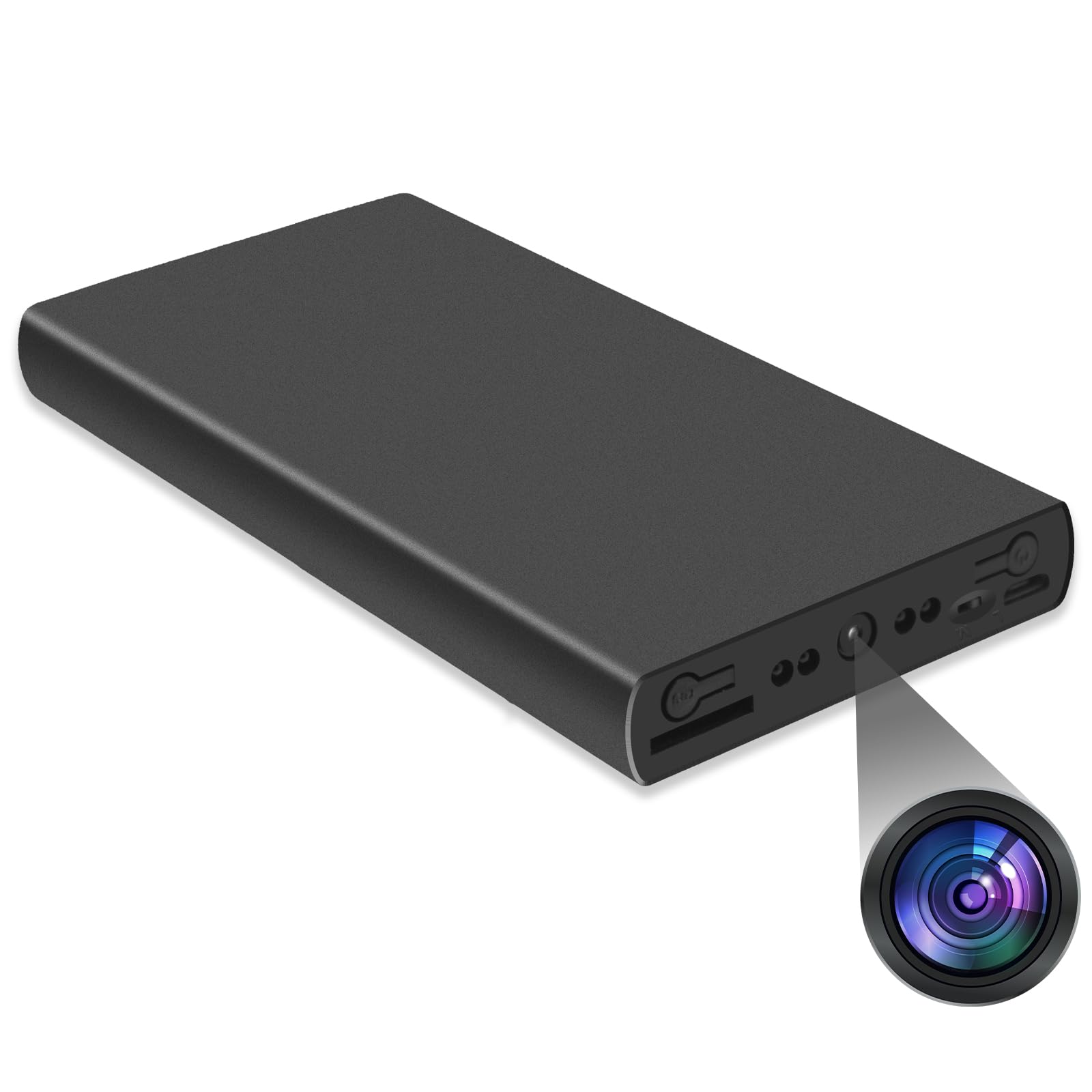 IKLOOCQ Portable Power Bank Hidden Spy Camera, 10000mAh Nanny Cam Hidden Secret Camera for Home Security, Spy Camera Long Battery Life No WiFi Needed with Motion Detection and Loop Recording