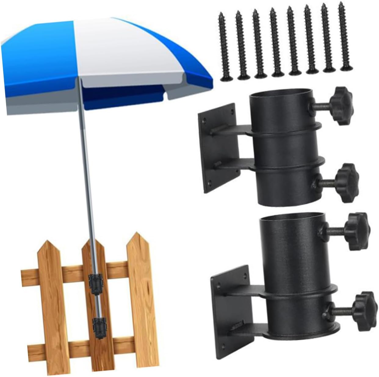 Abaodam 1Set Patio Umbrella Holder Heavy Duty Stand for Deck Railing Non Slip Base Versatile Installation for Outdoor Use