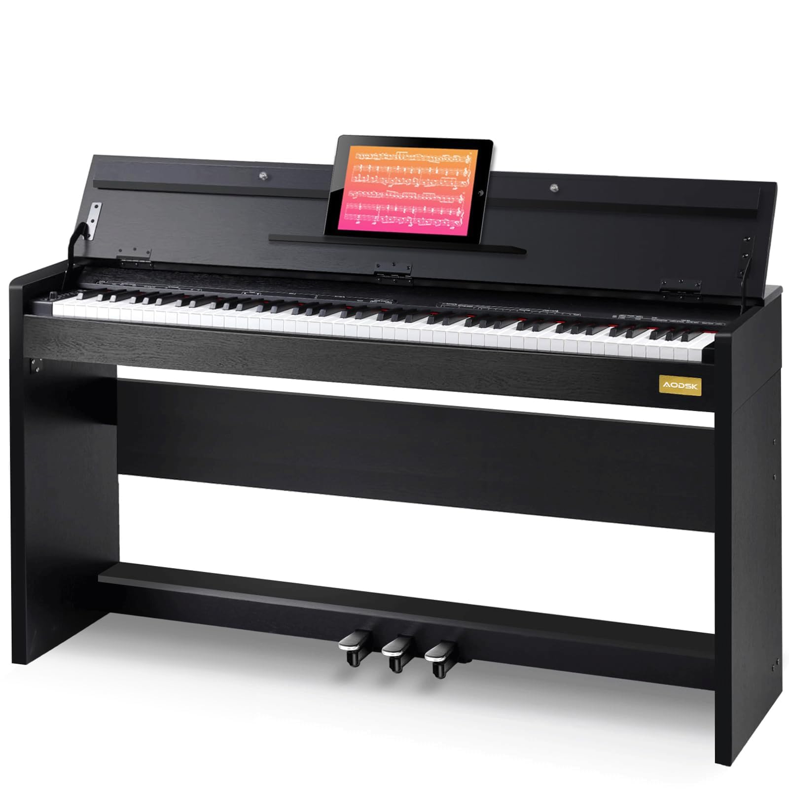 AODSK 88-Key Weighted Hammer Action Digital Piano with Speakers,Furniture Stand and Triple Pedals,Beginner's Course - B-85