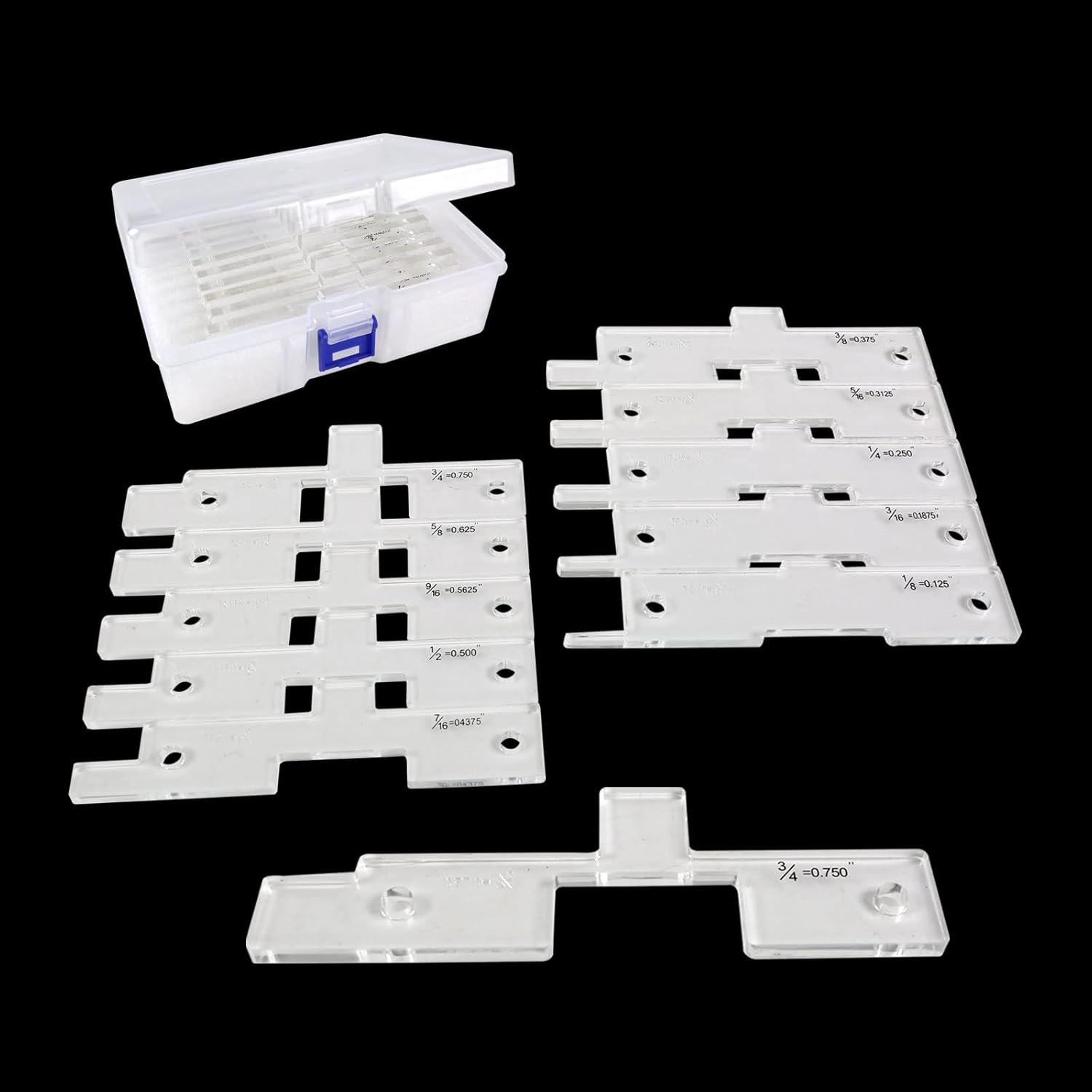 10 Pcs Gauge Block Set, Acrylic Height Gauges Set Setup Bars Precision