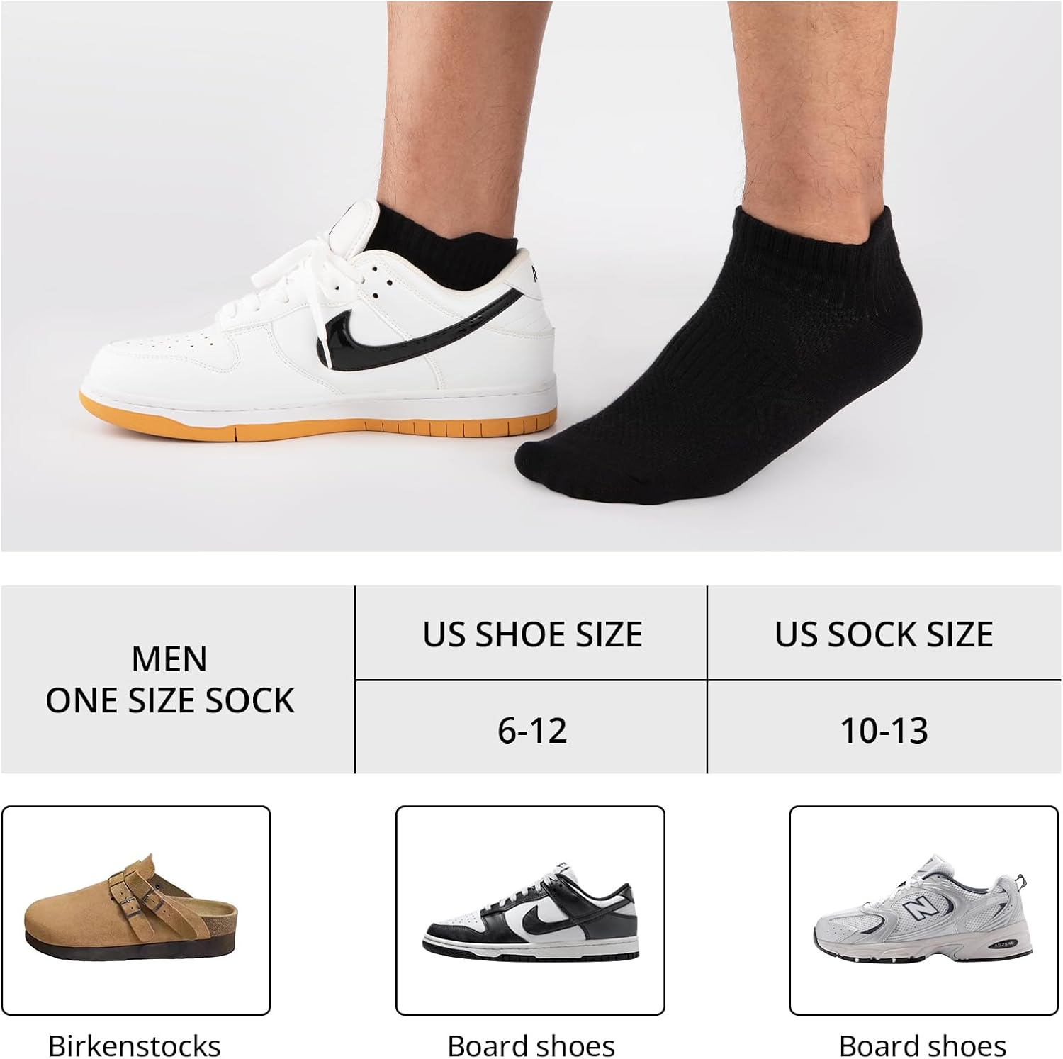 COOVAN Mens Socks 6 Pairs Cotton Ankle Breathable Casual Thin Socks Athletic Ankle Anti-Blister Sports Running Socks - Image 9