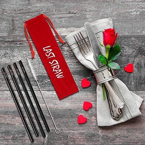 SET DE 4 PITILLOS METÁLICOS REUTILIZABLES NEGROS PORTÁTILES miniatura 2