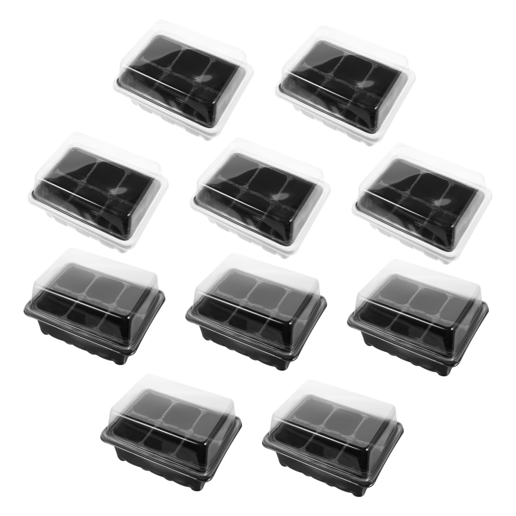 TOYANDONA 10 Sätze Anzuchtschalen Für Garten Komplettset Mit Trays Keimschalen Für Sämlinge Transparenter Deckel Für Optimalen Wärme- Und Lichteinfall Zur Anzucht Von Mini-gemüse Und Blätter
