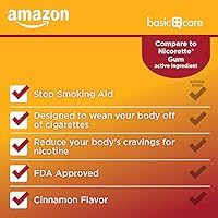 Vista 3 de Yaxa Basic Care Goma de mascar Polacrilex de nicotina con recubrimiento de 4 mg (nicotina), sabor canela, ayuda para dejar de fumar, 160