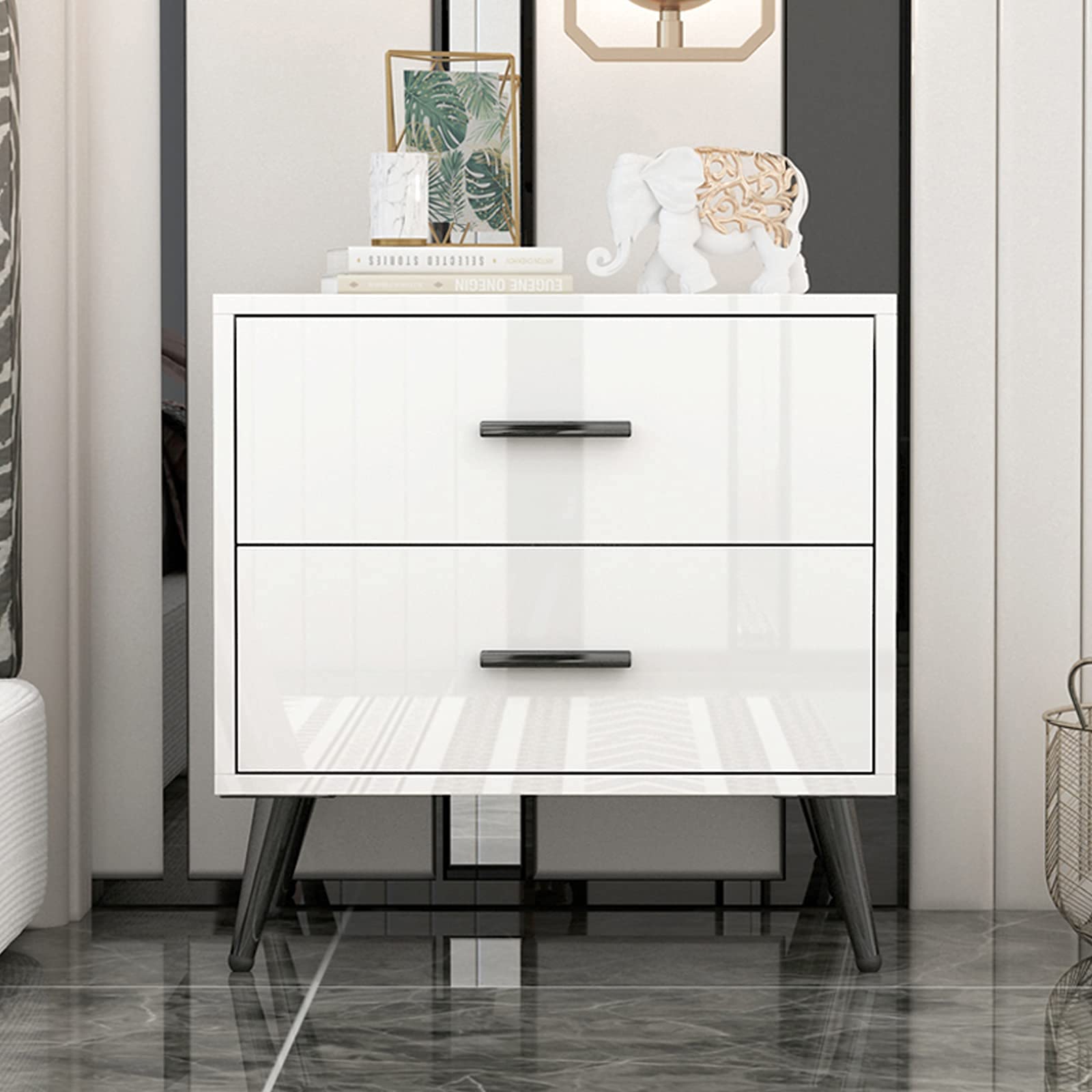 Petite Table de Chevet Blanche Idéale pour Vos Soirées Lecture dans la Chambre