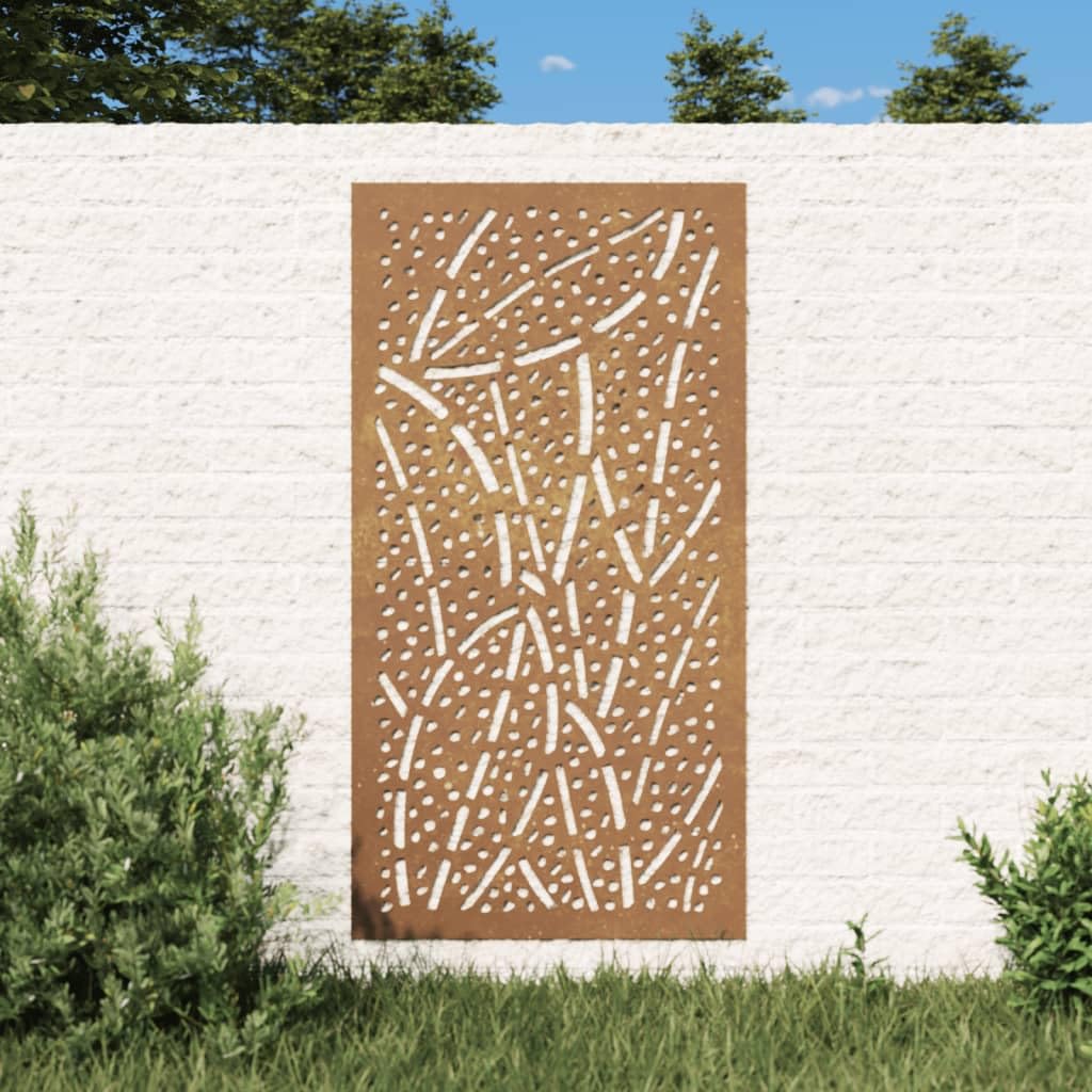 Gecheer Decorazione Muro da Giardino 105x55 cm Foglia Acciaio Corten P1875