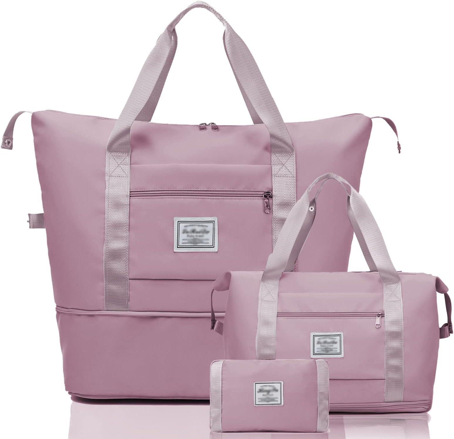 Keyck Travel Bag Sport Gym Bag, Duffel Bag for Men Women,Overnight Weekender Bag with Wet Pocket,Expandable Lightweight Waterproof Fitness Bag,Foldable Luggage Bag for Swimming Holiday, Pink Purple
