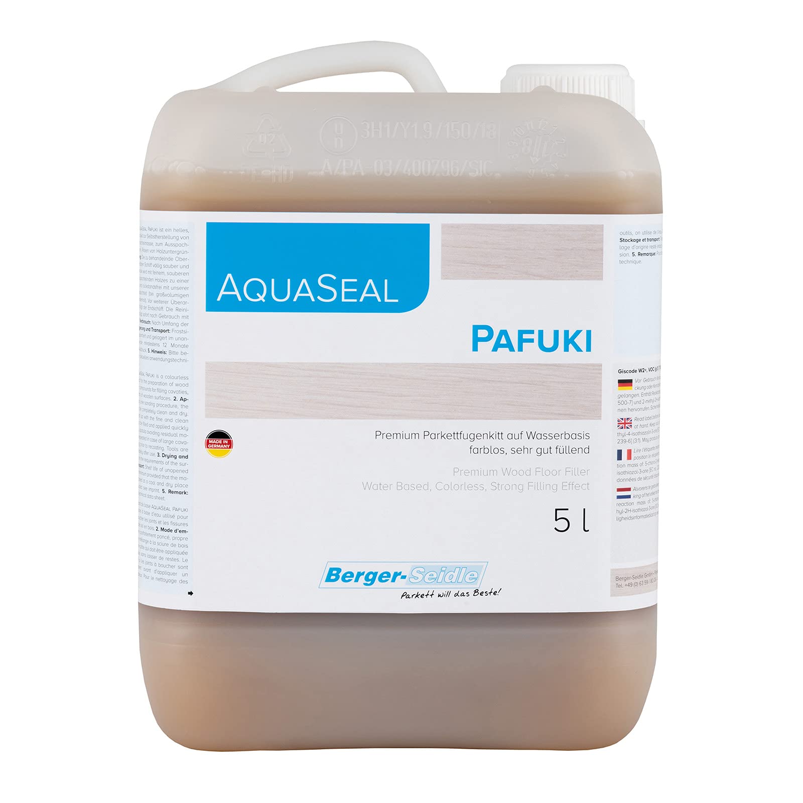 Berger de seidle Aqua Seal pafuki, mastic à joint mastic bois, fabrication, 5 l