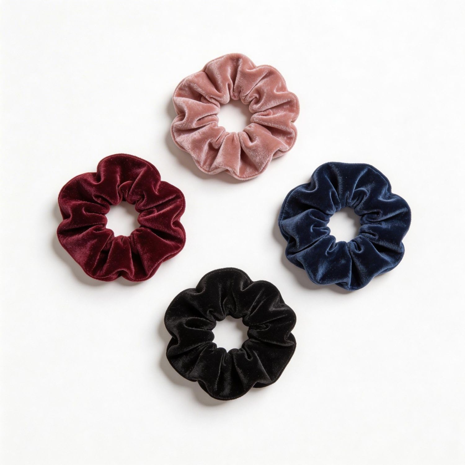 Premium Velvet Hair Scrunchies, Soft & Hair Friendly, No Hair Damage, Strong Elastic, Comfortable Hold (3, Random Color, Medium)-image-26