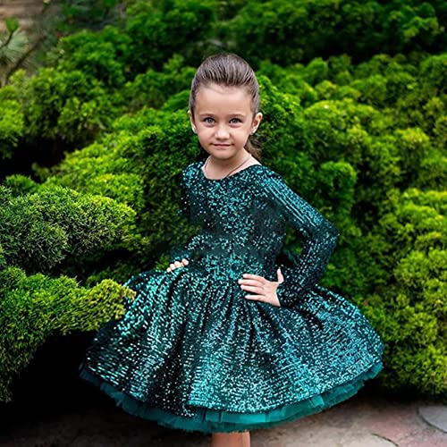 Shiny Toddler Little Girls Shiny Sequins Flower Girl Formal Birthday Party Pagenat Dance Dress2