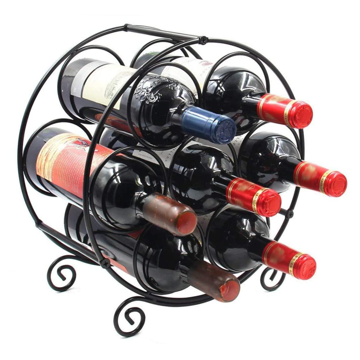 Cabilock Botellero de Hierro Negro Desmontable para Vino, Expositor | Organiza y Sostiene Botellas, Uso en Restaurante y Hogar, Obsequio Creativo para Esposo o Amigo