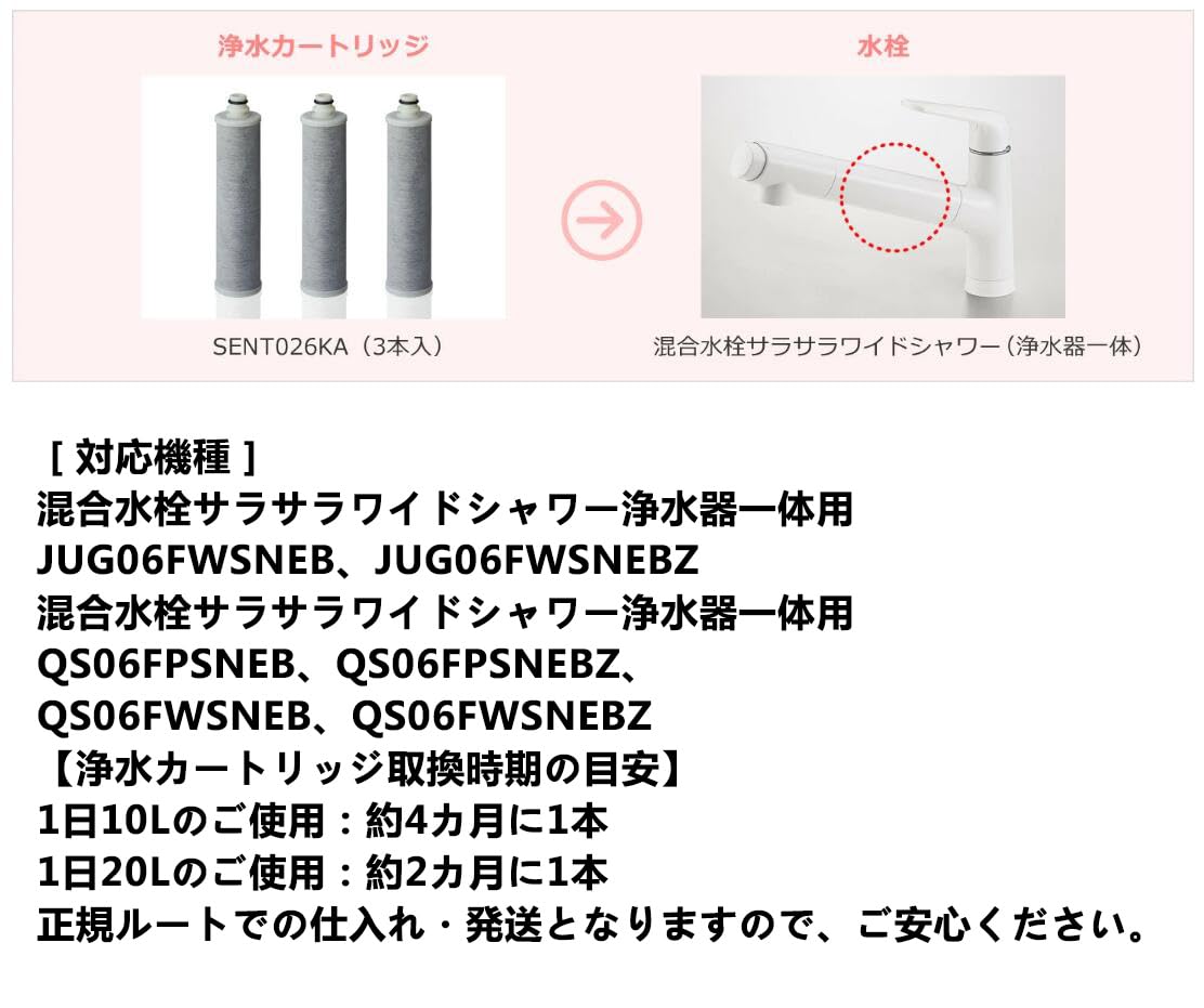 Amazon | SENT026KA 浄水器水栓 交換用カートリッジ 5物質除去タイプ