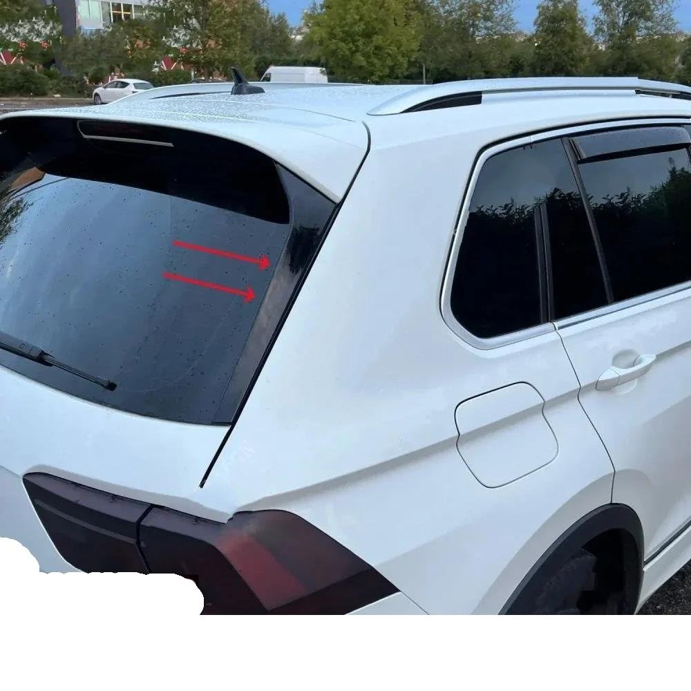 Laterale Lunotto Posteriore Ala Trim Per VW Per Tiguan Per MK2 Per TSI Per TDI Per R Per Line 2017-2023 Baule Posteriore Ala Di Coda Bodykit Tuning(Gloss Black)