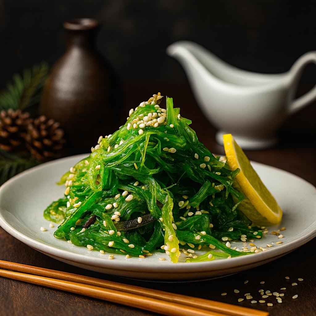 OCEANZEN: Seaweed Salad Wakame with Sesame Dressing, Ready to Eat Japanese Style, Dark Green, Vegan No MSG, Restaurant Quality, 4.4 lb