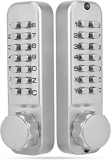 Mechanical Keyless Door Lock, Mechanical Combination Gate Lock Code Lock Keypad Lock Doors Password Security Lock for Outdoor Gates Fences