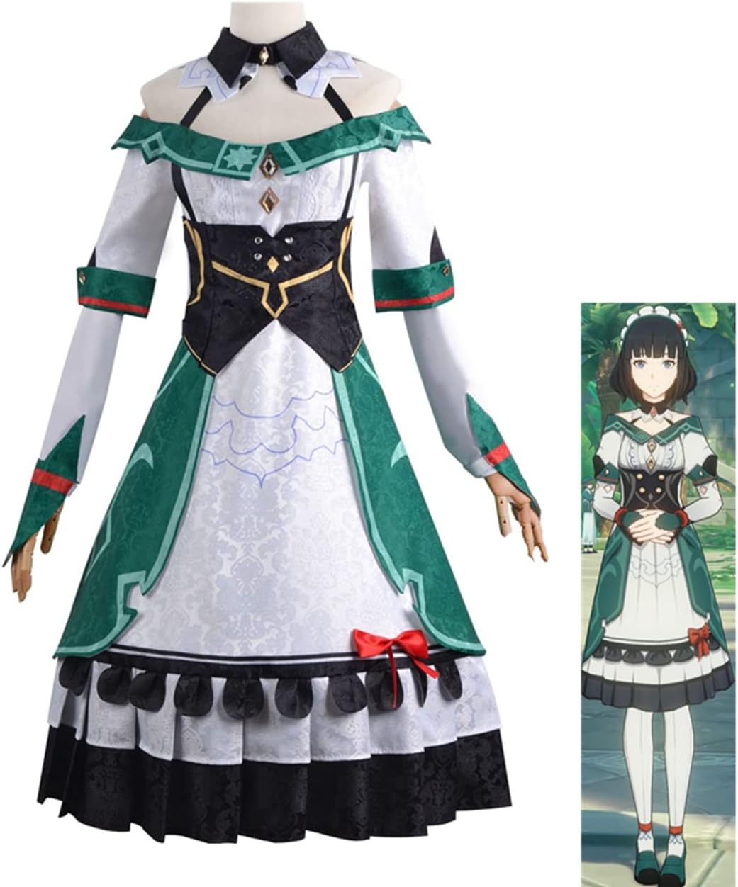 Amazon | [CHENGZI] 原神 キャサリン コスプレ衣装 ワンピース 