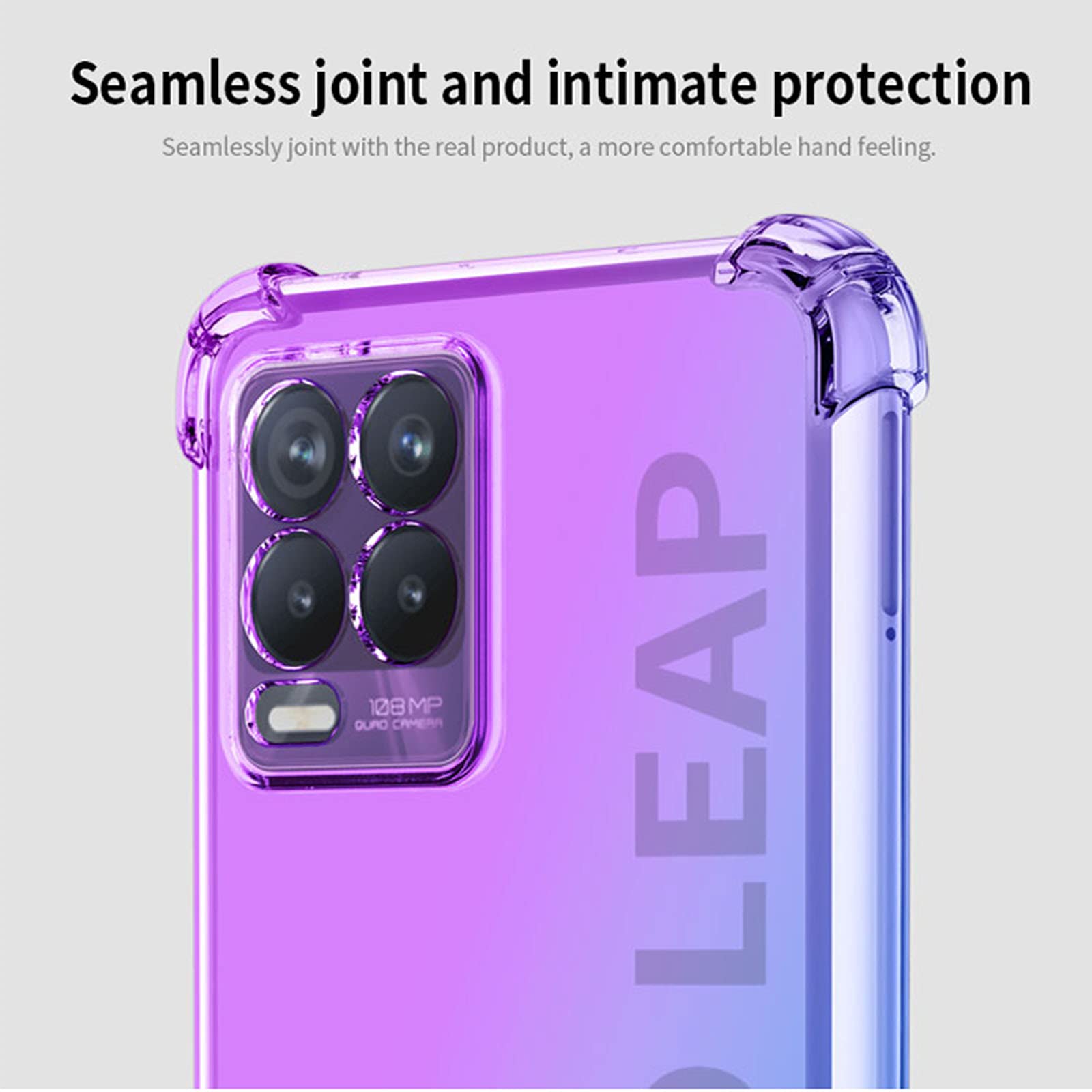 Liner Cover per Realme GT 5G, [Militare Anti-Caduta] Cornice Paraurti in Silicone Morbido Ultra Sottile Custodia, con Supporto Pieghevole Nascosto Kickstand - Bianca
