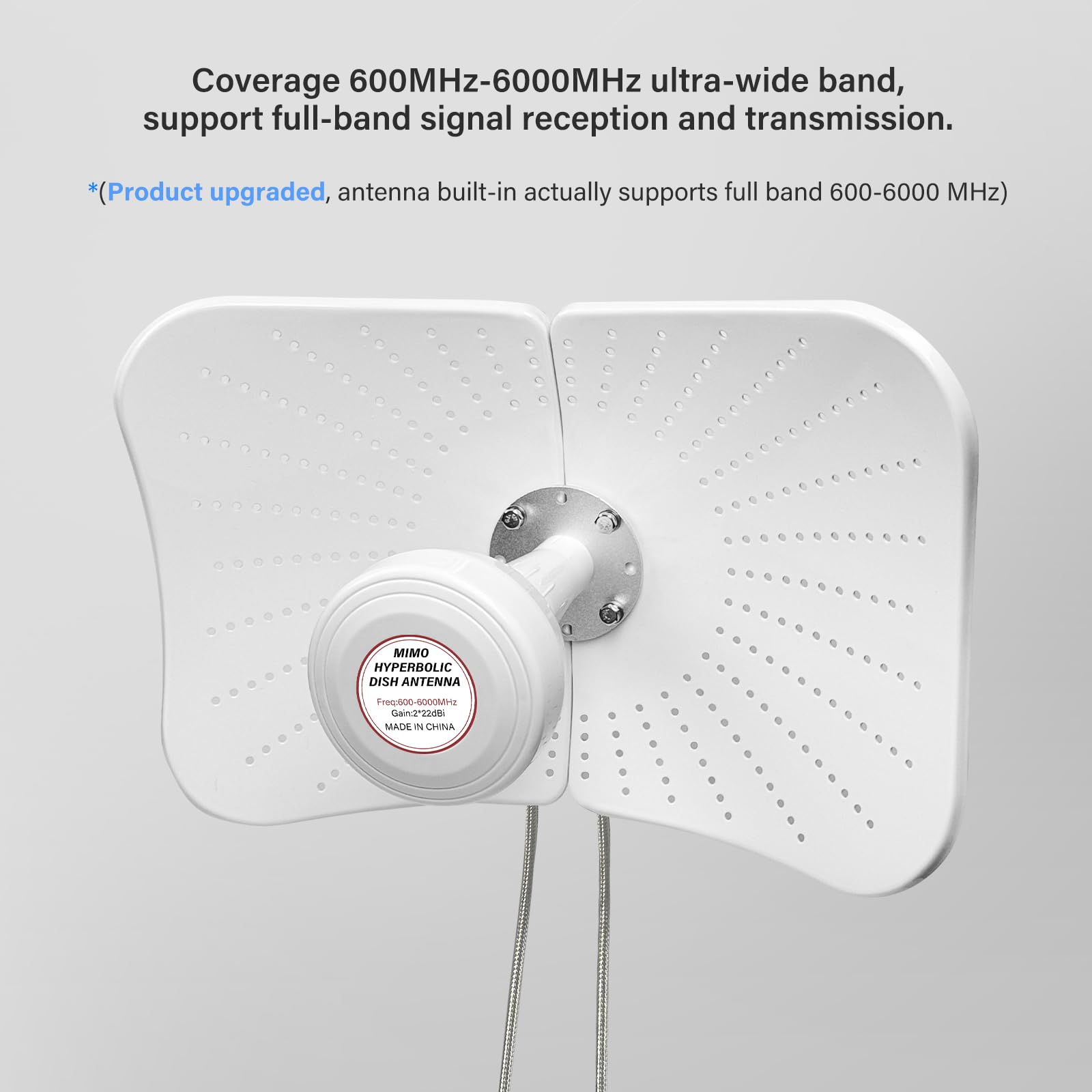 Antenna 5G 4G LTE Esterna Doppia polarizzazione, wifi 600-6000MHz Guadagno fino 22 DBI Compatibile Direzionale Router Antenna MIMO SMA / 2 x TS9 Antenne, Cavo 2x10M