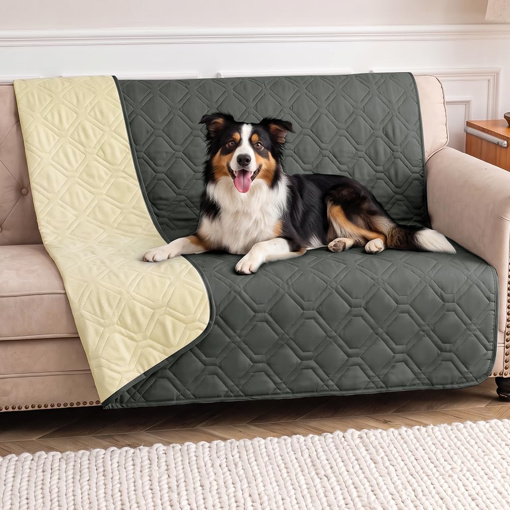 OFFCUP Manta Impermeable para Perro, 127 x 100 cm, Gris Oscuro