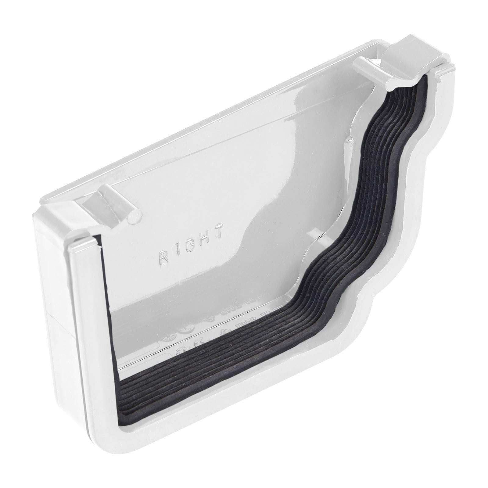 Kayflow Ogee Gutter Stopend (Right) - White