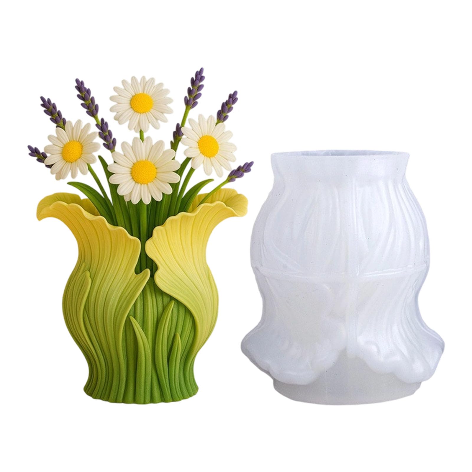 NEWFT Flexible Mold in Silicone for Decorative Vase Casting, Home Decor Container Projects, Making, and Use Vessel Mold Pouring Decorative Holder Project Tabletop Display Studio