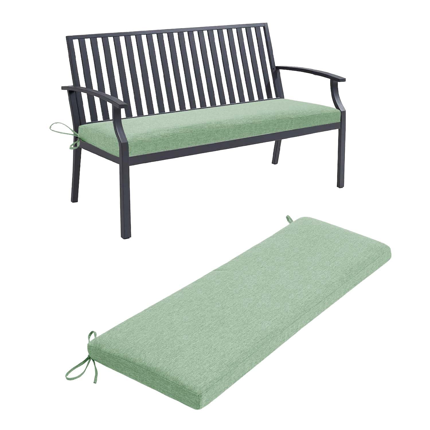 Genérico CojíN Banco 5cm Grueso con Funda ExtraíBle Y Base Antideslizante, Almohadilla De Repuesto CojíN para Interior Exterior Banco De JardíN Ventana Terraza Cojin para Banco,Verde,120x40x5cm