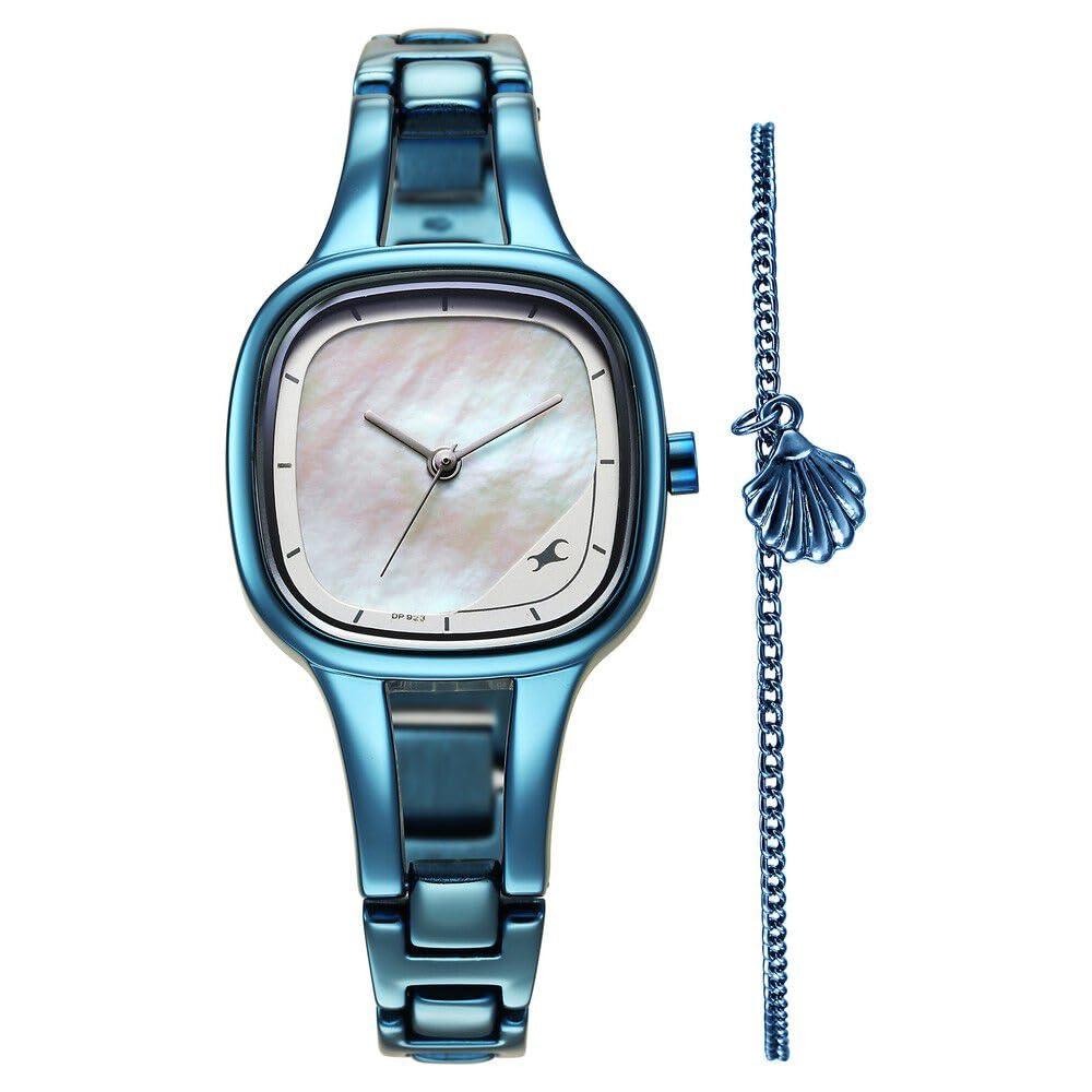 Fastrack Pulse Quartz Analog Mother of Pearl Dial Metal Strap Watch, Multicolor Dial & Blue Band for Girls-6147QM01F (B0CSK9NYZF) Amazon Price History, Amazon Price Tracker
