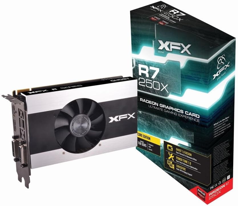 XFX 950MHz 1GB DDR5 Eyefinity Ready DP HDMI 2XDVI Graphics Cards R7-250X-ZNJ4