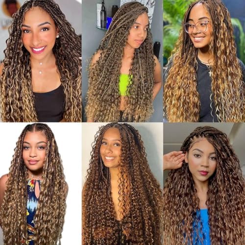 100 Percent Human Boho Braiding Hair Deep Wave Bulk Boho Hair for Braiding Curly Bundles Human Hair for Boho Braids Wet and Wavy Braiding Hair Extension No Weft (16inch,#4/27 Highlight) - 3