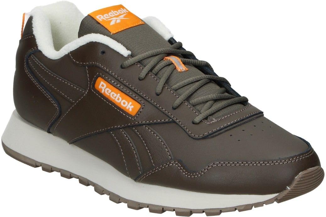 Reebok Men Glide Sneaker, Grout F23/Vintage Chalk S23-R/Shocking Orange F23, 2.5