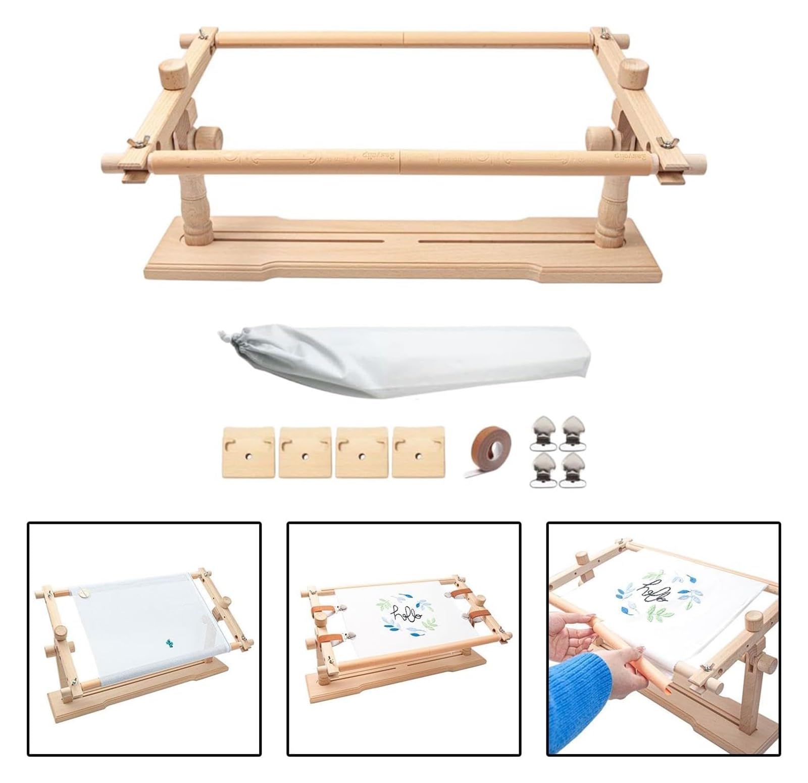 Bastidor de Bordado de Madera de Haya, Bastidor de Bordado abatible, Mini Bastidor de Bordado Vertical de Madera Maciza, 58 x 30 x 24 cm