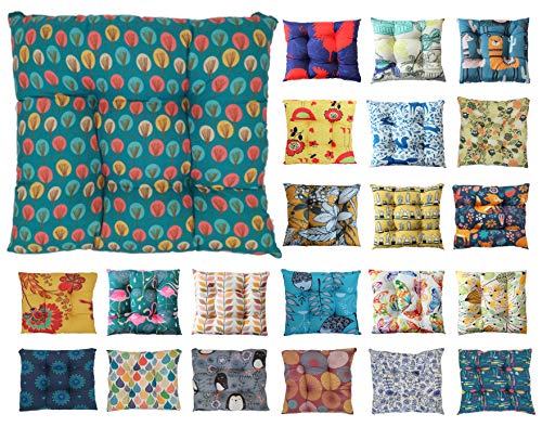 Tropik Home Colourful Seat Pads, Garden Kitchen Chair Cushion Tie On Many Colours (Autumn Trees)