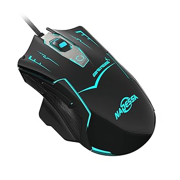 NADESSA RGB Gaming Wired USB Mouse, 6 Levels Switch Up to 12800 DPI, Ergonomic Mouse for PC/Mac