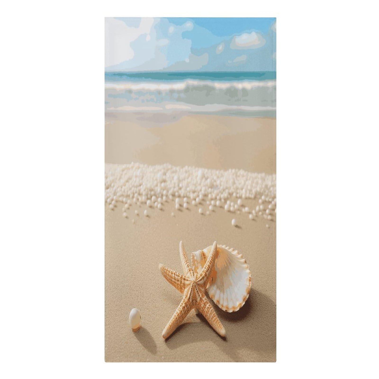 Adfgyerh Women's Style Starfish Shell And Beach Microfiber Sand Free Towels Large Quick-Dry. Beach Towel For Swimming Pool Camping Beach .Beach Accessories， They Are Essential Accessories For Adults, And Men, Vacatio