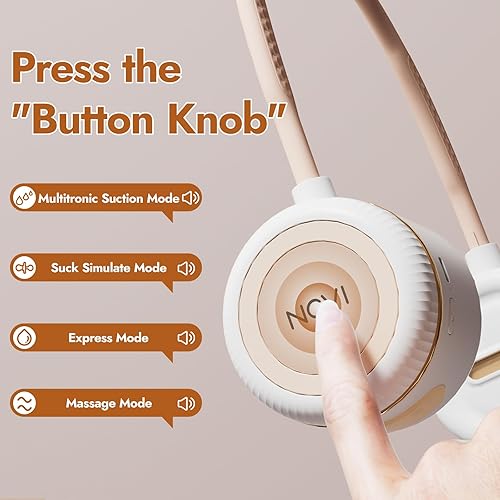 Miniatura 3 de NCVI Neckband - Extractor de leche eléctrico portátil para llevar sobre la marcha, bomba de lactancia materna portátil con manos libres con tazas de