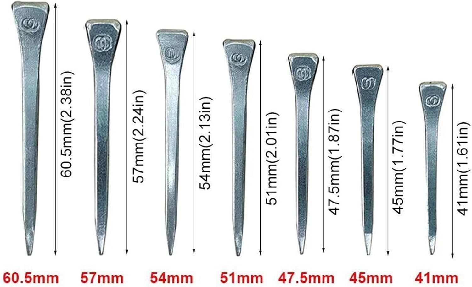 Lawsen Horseshoe Nails 200-Count E2/E3/E4/E5/E6/E7/E8 Steel Hoof Nails – Durable Tool for Horse Shoe Fixing & Harness Maintenance, Riding Supplies for Horse Race Horse Training(E5 51mm)
