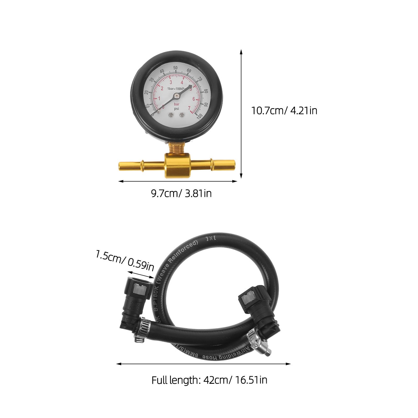 Tester Pressione Carburante Analogico per Motore Auto