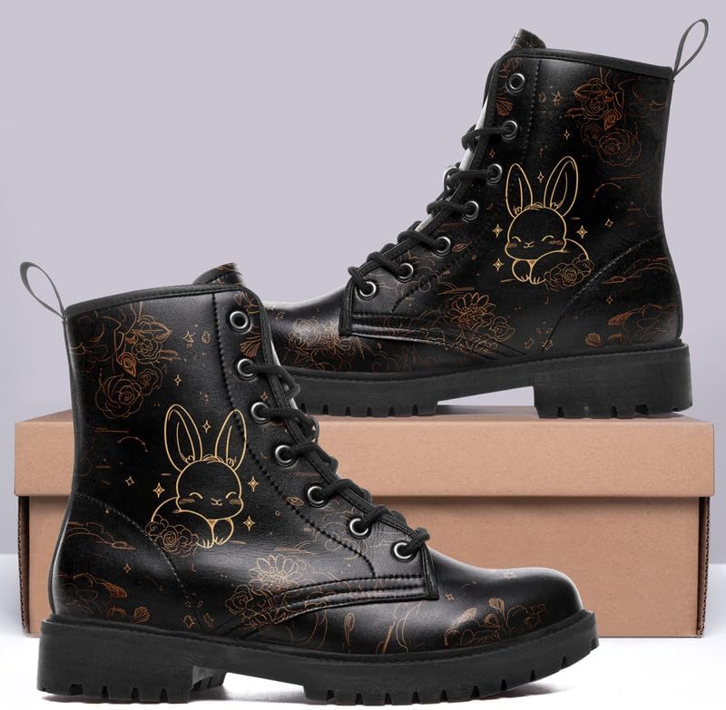 Lady's Flower Ankle Boots Butterfly Dark Forest Floral Fantasy Classic Lace-Up Comfortable Waterproof Combat Booties - Image 6