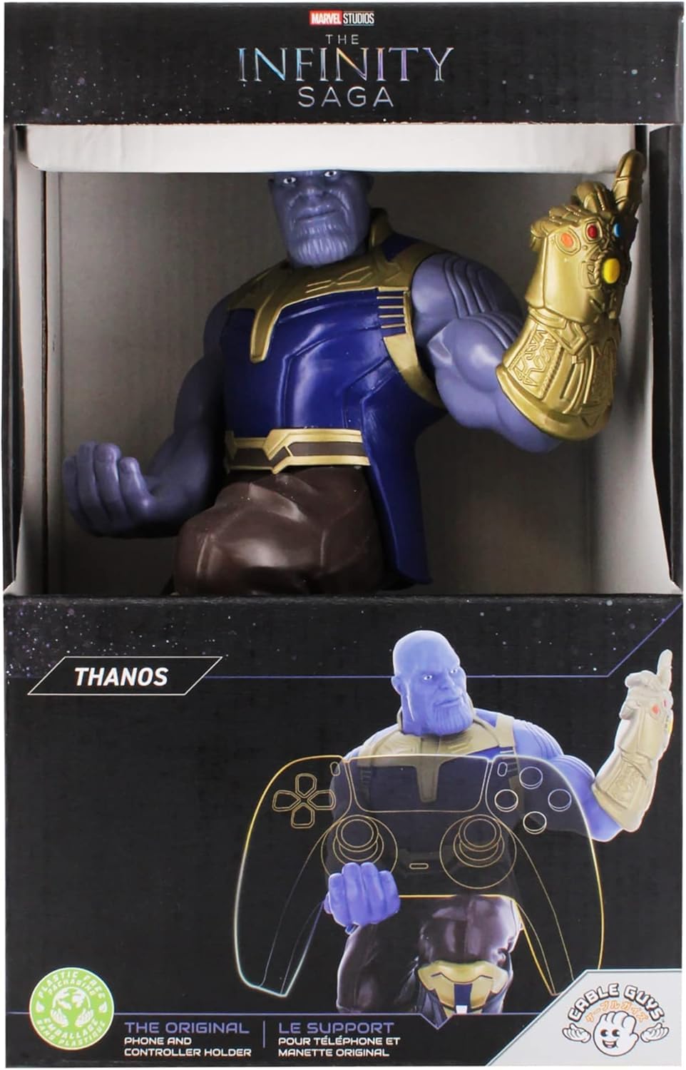 Exquisite Gaming Cable Guys - Support de téléphone et Manette Marvel Thanos - Figurine sous Licence Officielle