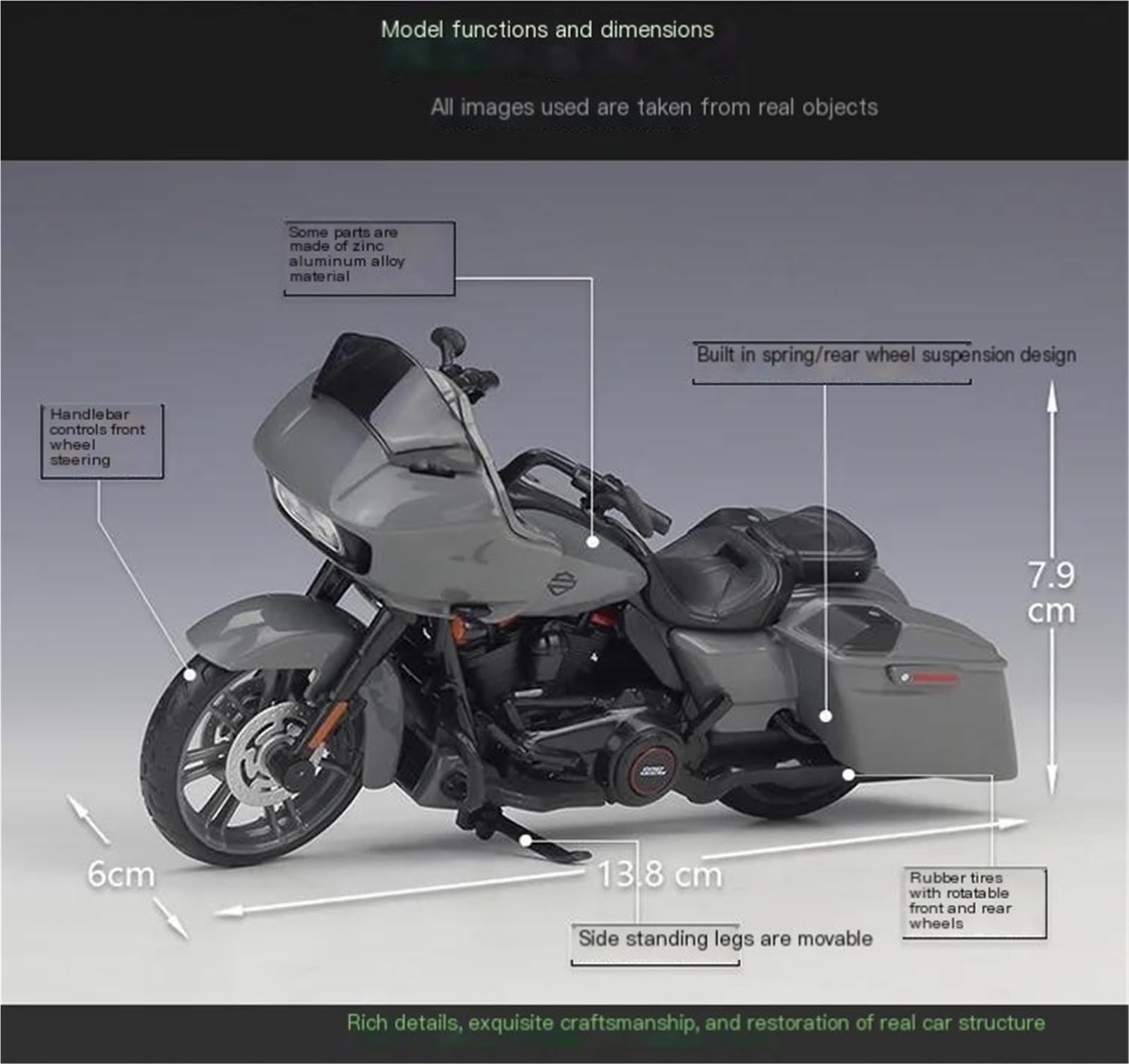 1:18 2018 pour Harley pour Davidson CVO Road Glide Véhicules Moulés sous Pression Loisirs De Collection Modèle Moto Jouets